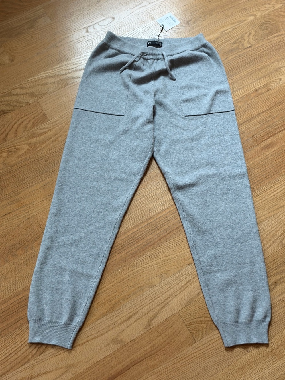 Zara Boys Knit Joggers, Size 13-14, Gray, Brand New With Tags